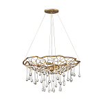 Люстра подвесная золотого цвета с металлическим сетчатым основанием и стеклянными каплевидными подвесками Hinkley варинант исполнения - 2 | Loft Concept в Новосибирске