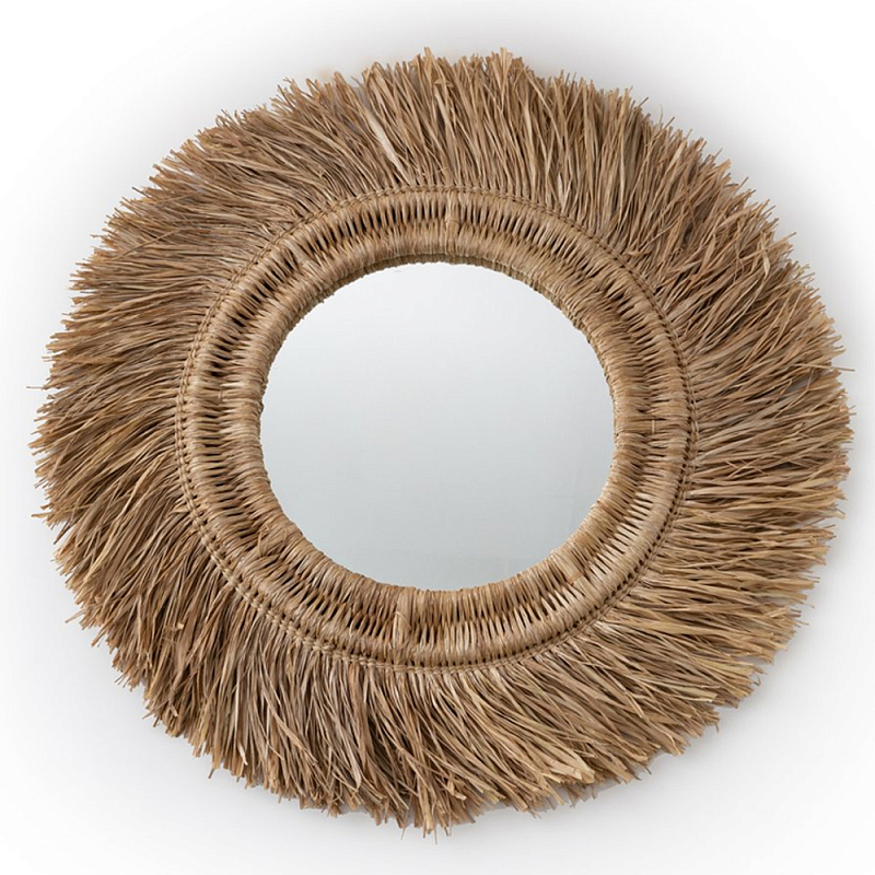 Зеркало из ротанга и сизаля WICKER MIRROR 100 Коричневый в Новосибирске | Loft Concept 