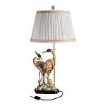Настольная лампа с абажуром и основанием в виде двух цапель Porcelain Heron Lamp варинант исполнения - 2 | Loft Concept в Новосибирске