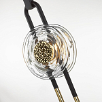 Подвесной светильник черного цвета с прозрачным стеклянным плафоном и золотистой центральной вставкой Virelia  варинант исполнения - 6 | Loft Concept в Новосибирске