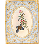 Декоративный постер с изображением птиц в раме с рельефным растительным узором Blooming Birds Poster варинант исполнения - 11 | Loft Concept в Новосибирске