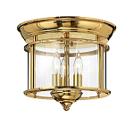 Потолочный светильник в форме фонаря с прозрачным цилиндрическим плафоном и тремя лампами в форме свечей Hinkley варинант исполнения - 5 | Loft Concept в Новосибирске