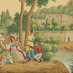 Обои ручная роспись Views of Italy Crepuscule варинант исполнения - 1 | Loft Concept в Новосибирске