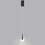 Подвесной светильник с черной металлической основой и рельефным плафоном Glass Pod варинант исполнения - 9 | Loft Concept в Новосибирске