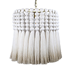 Подвесной светильник круглый плетеный с белой бахромой Braided Bundle of Ears варинант исполнения - 1 | Loft Concept в Новосибирске