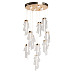 Люстра каскадная с 10-ю прозрачными плафонами Wave Line варинант исполнения - 2 | Loft Concept в Новосибирске