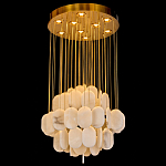 Люстра с овальными подвесками из натурального камня Spatial Composition варинант исполнения - 1 | Loft Concept в Новосибирске