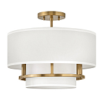 Потолочный светильник с двухслойным белым текстильным абажуром Hinkley варинант исполнения - 14 | Loft Concept в Новосибирске