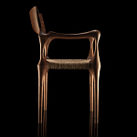 Стул из Ореха с плетеным сидением Kronos Dining Chair Brown варинант исполнения - 3 | Loft Concept в Новосибирске