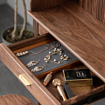 Туалетный стол деревянный с ящиком и зеркалом Moon Walnut Furniture варинант исполнения - 6 | Loft Concept в Новосибирске