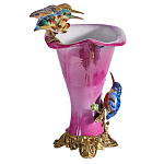 Ваза розового цвета из фарфора с птичкми и цветущими ветвями Garden of Eden варинант исполнения - 3 | Loft Concept в Новосибирске