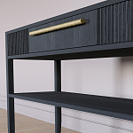 Дизайнерская Консоль с полкой и ящиком Primo Черный дуб варинант исполнения - 4 | Loft Concept в Новосибирске