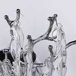 Бра цвета хром с ветвями и прозрачными стеклянными подвесками в виде вытянутых спиральных капель Droplet Chandelier варинант исполнения - 4 | Loft Concept в Новосибирске