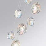 Люстра каскадная с 7-ю круглыми плафонами из рельефного стекла Disc Light варинант исполнения - 5 | Loft Concept в Новосибирске