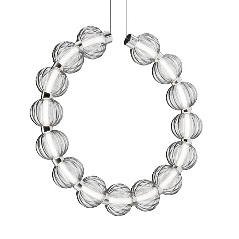 Светильник вертикальное кольцо со стеклянными шарами Balls Lamp Хром Светильник вертикальное кольцо со стеклянными шарами Balls Lamp Хром в Новосибирске | Loft Concept