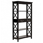 Стеллаж с 4-мя полками и 2-мя ящиками черного цвета из массива березы   варинант исполнения - 1 | Loft Concept в Новосибирске