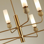 Люстра на штанге с 8-ю цилиндрическими матовыми плафонами и шарами из камня Orb Essence варинант исполнения - 11 | Loft Concept в Новосибирске