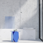 Matis журнальный столик серый из металла и кожи варинант исполнения - 1 | Loft Concept в Новосибирске