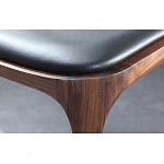 Стул деревянный с мягким сиденьем из черной натуральной кожи Moon Walnut Furniture варинант исполнения - 9 | Loft Concept в Новосибирске