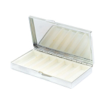 Таблетница карманная прямоугольная на 7 отделений с зеркалом и накладкой из натурального камня Амазонит Silver Stone Pillboxes варинант исполнения - 3 | Loft Concept в Новосибирске