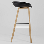 Барный стул на ножках из натурального дерева Boras Black варинант исполнения - 2 | Loft Concept в Новосибирске