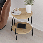 Стол приставной с 2-мя круглыми столешницами из дерева ESSEL OAK варинант исполнения - 8 | Loft Concept в Новосибирске