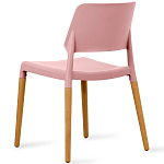 Пластиковый стул на ножках из массива бука Ferret Pink варинант исполнения - 6 | Loft Concept в Новосибирске