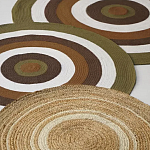 Ковер круглый из хлопка с контрастным узором Bullseye 150 варинант исполнения - 7 | Loft Concept в Новосибирске