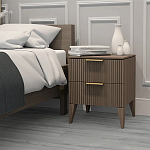 Тумба прикроватная коричневая с двумя ящиками Harper Line варинант исполнения - 3 | Loft Concept в Новосибирске