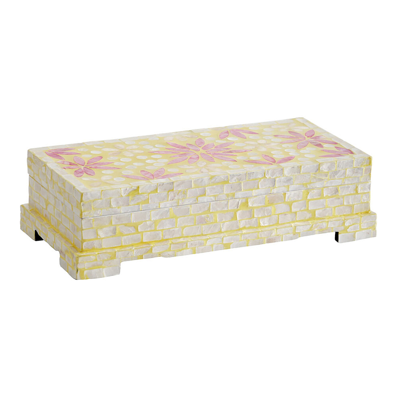 Шкатулка Oceane Bone Inlay Yellow Желтый Розовый Шкатулка Oceane Bone Inlay Yellow Желтый Розовый в Новосибирске | Loft Concept