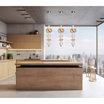 Подвесной светильник с вертикальной композицией из прозрачных и янтарных стеклянных шаров и ромбов Gabriel Scott Luna варинант исполнения - 21 | Loft Concept в Новосибирске