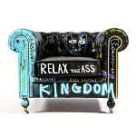 Кресло "Баския и Уорхол" Basquiat Warhol graffiti chair натуральная кожа варинант исполнения - 1 | Loft Concept в Новосибирске