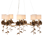 Люстра с каркасом в виде цветков розы и тканевыми абажурами Flowers and Fox Roses варинант исполнения - 1 | Loft Concept в Новосибирске