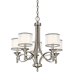 Люстра с белыми тканевыми абажурами в прозрачных стеклянных цилиндрах Kichler варинант исполнения - 6 | Loft Concept в Новосибирске