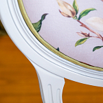 Стул светло-серый из натурального бука с изображением птиц и цветов Blooming Birds Red  варинант исполнения - 2 | Loft Concept в Новосибирске