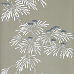 Обои ручная роспись Silk Tree Special Colourway on Pale Grey dyed silk варинант исполнения - 1 | Loft Concept в Новосибирске