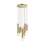 Люстра каскадная с 7-ю цилиндрическими плафонами из стекла Luminous Cylinders варинант исполнения - 4 | Loft Concept в Новосибирске