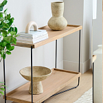 Консоль деревянной столешницей и полкой Wooden Table Top and Shelf варинант исполнения - 5 | Loft Concept в Новосибирске