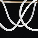 Люстра подвесная круглая золотого цвета с белыми изогнутыми световыми линиями Luke Lampco Tracer Lamp варинант исполнения - 9 | Loft Concept в Новосибирске