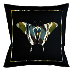 Подушка декоративная бабочка сине-зелёный орнамент Ikat Pattern варинант исполнения - 1 | Loft Concept в Новосибирске