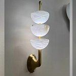 Бра с 3-мя мраморными плафонами в форме чаши Warm Marble Light варинант исполнения - 3 | Loft Concept в Новосибирске