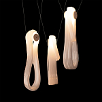 Подвесной светильник белого цвета с 3-мя изогнутыми плафонами Flow Loop варинант исполнения - 6 | Loft Concept в Новосибирске