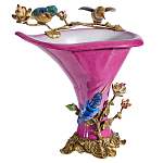 Ваза розового цвета из фарфора с птичкми и цветущими ветвями Garden of Eden варинант исполнения - 1 | Loft Concept в Новосибирске