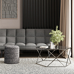 Пуф Three Gray в ткани букле серого цвета варинант исполнения - 3 | Loft Concept в Новосибирске