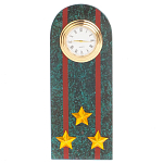 Часы подарочные погон полковник МВД из натурального камня Змеевик Military Clock варинант исполнения - 1 | Loft Concept в Новосибирске