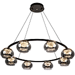 Люстра с круглыми плафонами из дымчато-серого стекла IONA Grey Glass Chandelier 8 варинант исполнения - 2 | Loft Concept в Новосибирске