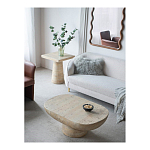 Столик кофейный кремового цвета с овальной столешницей и круглым основанием Cream Dalmen Table варинант исполнения - 9 | Loft Concept в Новосибирске