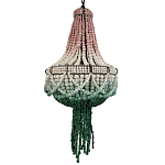 Люстра каплевидной формы с декором из круглых бусин Ombre Green Pink Chandelier варинант исполнения - 1 | Loft Concept в Новосибирске