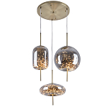 Подвесной светильник с гирляндой внутри 3-х стеклянных плафонов Garland Glass Trio Hanging Lamp варинант исполнения - 1 | Loft Concept в Новосибирске