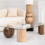 Дизайнерский журнальный стол с прозрачной столешницей и ножками в форме геометрических фигур Pytusin варинант исполнения - 2 | Loft Concept в Новосибирске